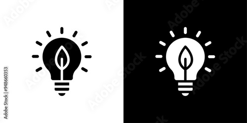 Sustainable ecological energy icon Flat fill set collection