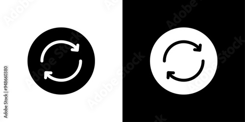 Synchronization icon Flat fill set collection