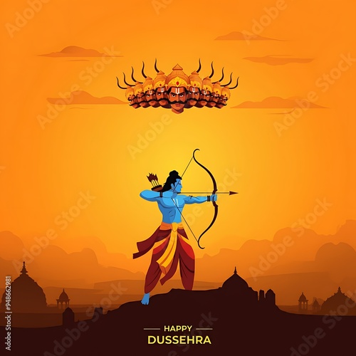 Happy Dussehra creative poster photo