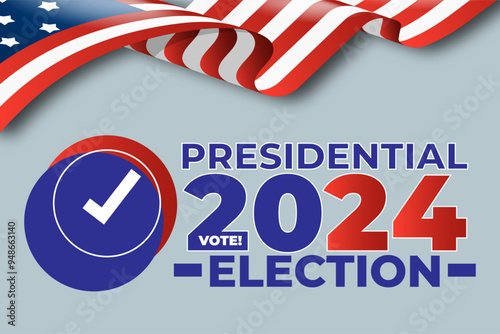 Logo symbol icon design for American (USA) Presidential 2024 election year.