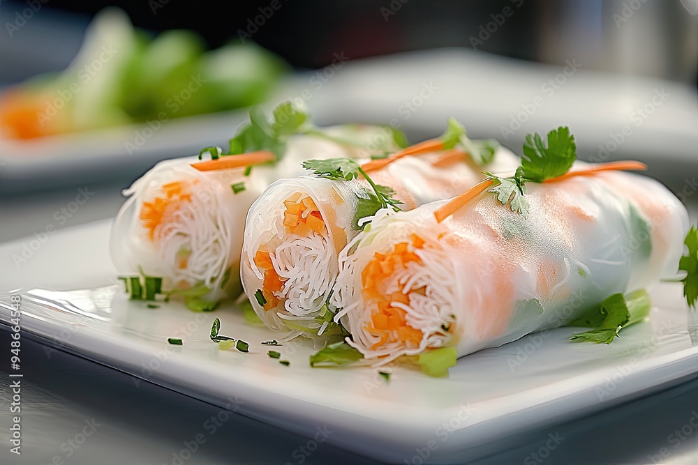 Fresh spring roll, vietnamese rice paper rolls Fresh spring roll, vietnamese rice paper rolls