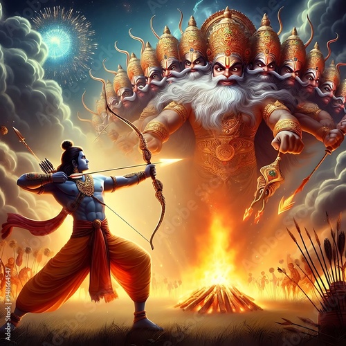 Happy Dussehra creative poster photo