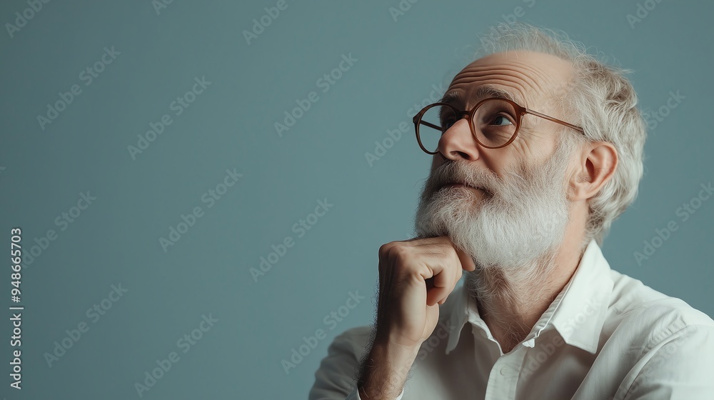 elderly man a thinking pose isolated elderly man a thinking pose isolated