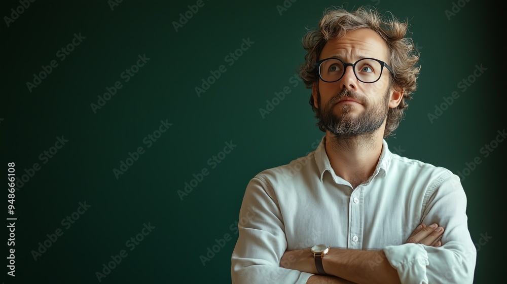 pensive man in thinking pose isolated pensive man in thinking pose isolated