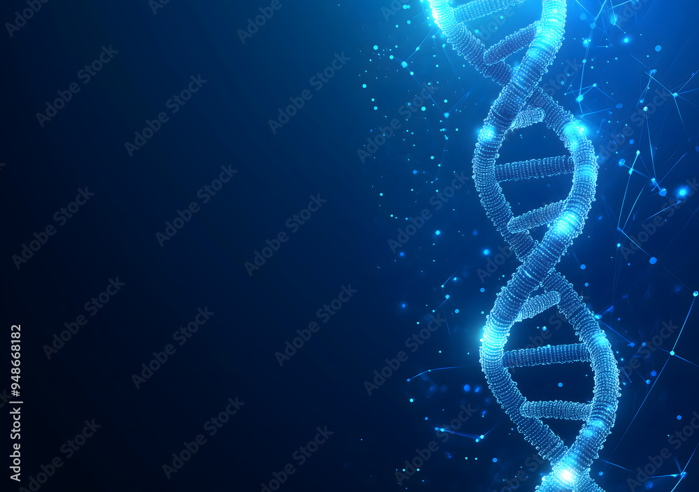 Obraz premium Abstract DNA blue background DNA Medical Science Banner Concept 