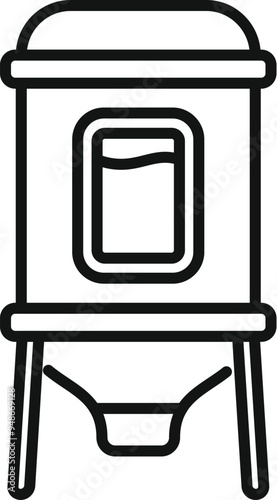 Simple vector icon of a metal storage for grain with a window showing the fill level