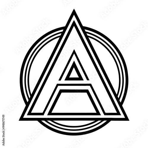 Free Download Minimalistic Modern Letter A Logo Design with Geometric Shapes and Negative Space - GFXLoad