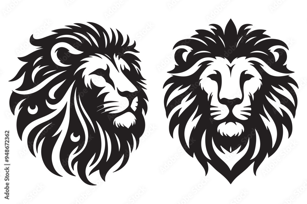 lion head silhouette vector illustration
