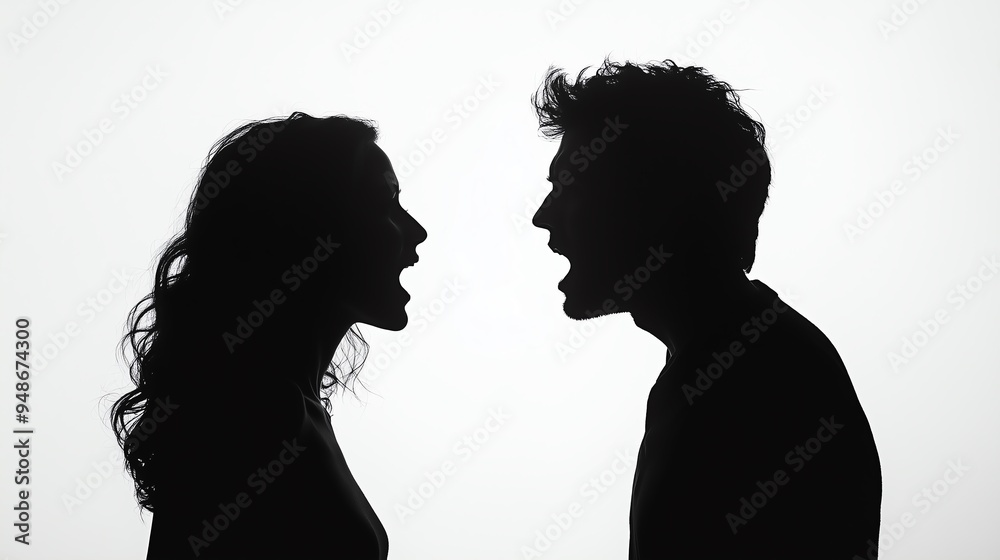 silhouette of a beautiful black man and woman dancing in a black body suite witha a spot light on her silhouette of a beautiful black man and woman dancing in a black body suite witha a spot light on her