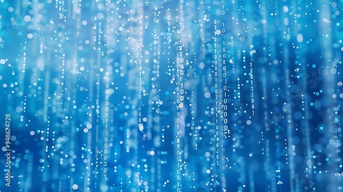 A creative depiction of random ASCII symbols in white and light grey, arranged in abstract formations over a vibrant blue backdrop, giving the appearance of a retro digital screen