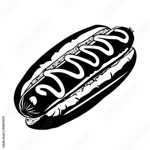 vector silhouette of a Hot Dog