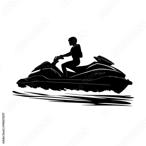 vector silhouette of a Jet Ski