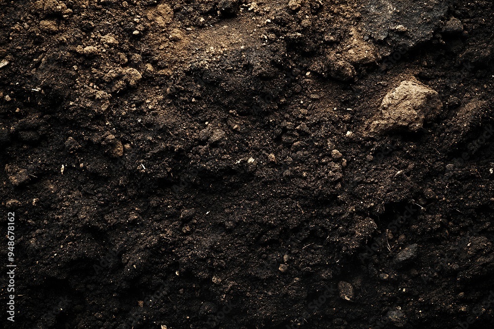 mounds of fertile dark soil for the environment. background for farmer and ecology theme design.generative ai mounds of fertile dark soil for the environment. background for farmer and ecology theme design.generative ai