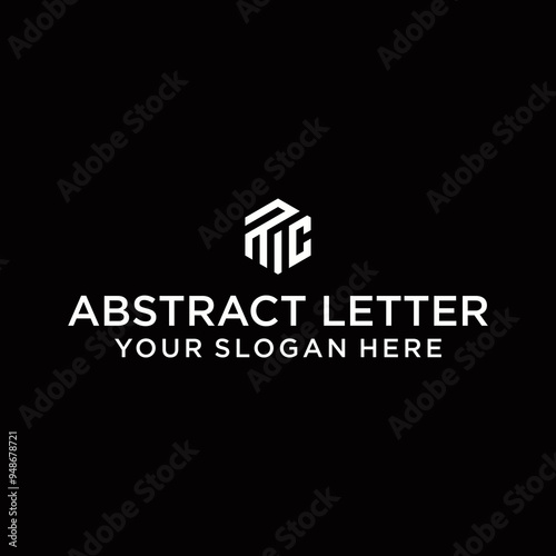 RIC letter logo in the form of hexagons and cube logos with letter designs for corporate identity