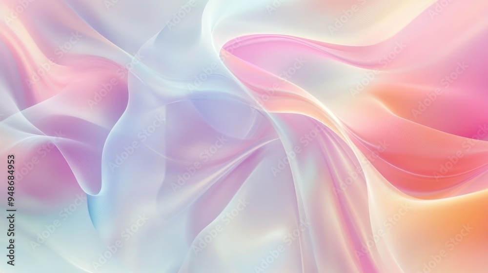 Fototapeta premium A smooth abstract background with soft pastel colors and gentle curves, creating a calming and elegant visual effect for design projects