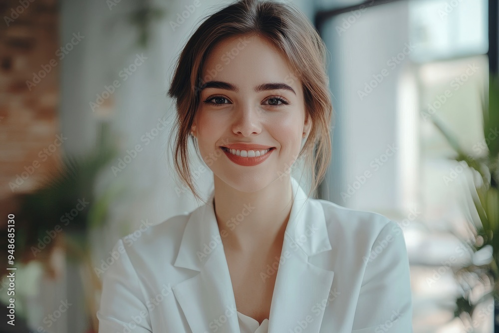 Business, finance and employment, female successful entrepreneurs concept. Confident good-looking female office manager, with generative ai Business, finance and employment, female successful entrepreneurs concept. Confident good-looking female office manager, with generative ai