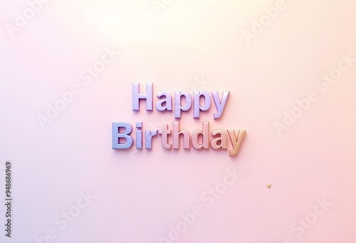Elegant Happy Birthday Text on Soft Gradient Background