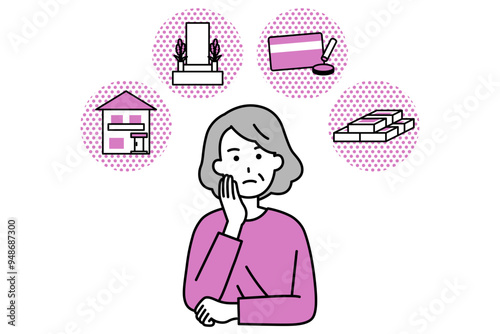遺産について考える年配の女性