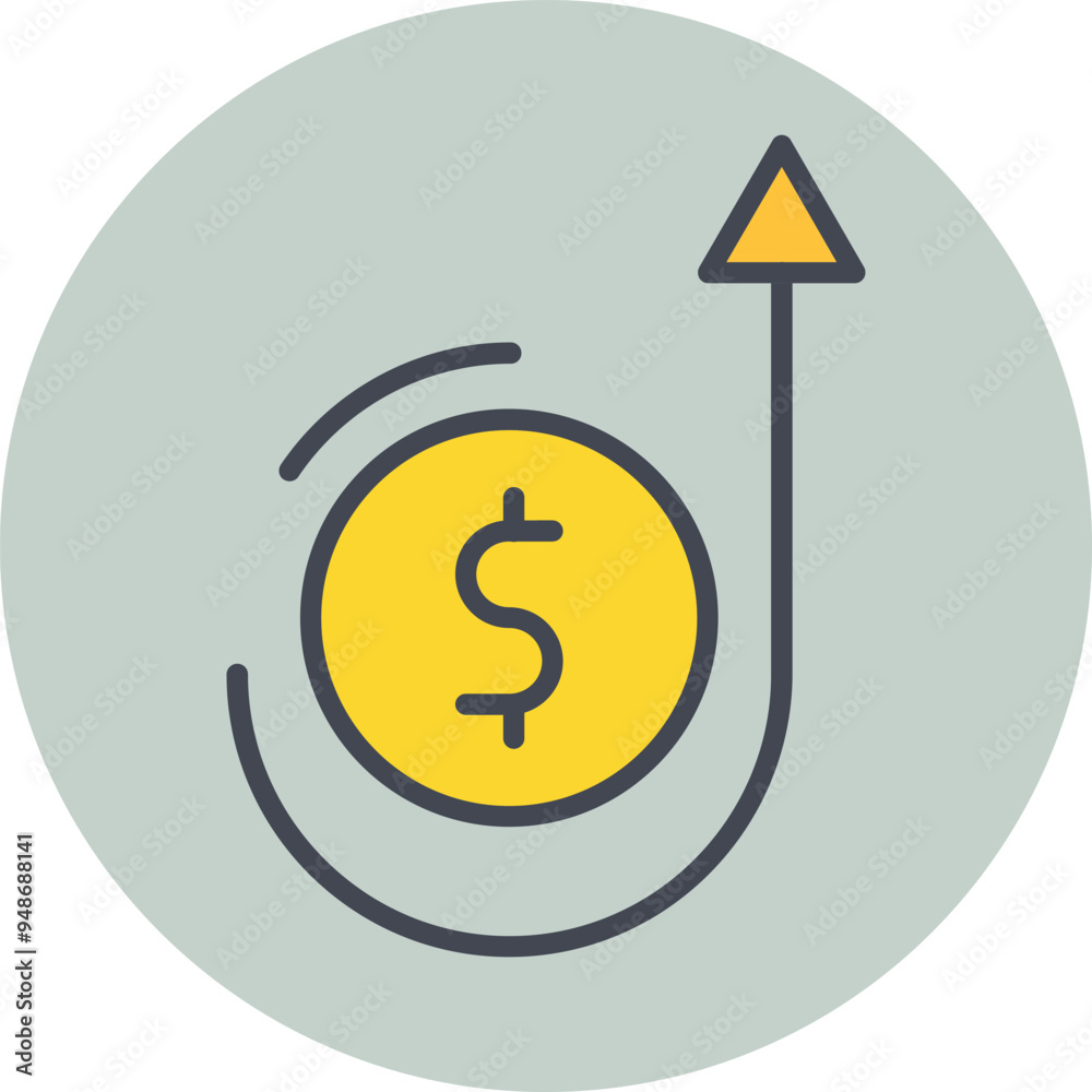 Obraz premium Money Growth Vector Icon