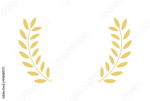 月桂樹の葉のシンプルなリースのフレーム - エンブレムやアワードの飾り罫のデザイン素材