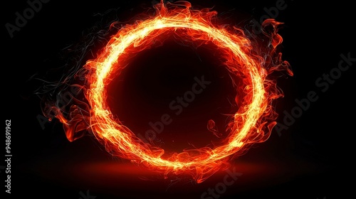 Flaming Emblem in Open Space, a vibrant symbol of passion and energy, glowing brightly against a serene backdrop, embodying movement and intensity in a tranquil setting