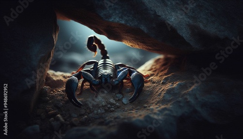 Scorpion Under a Rock at Dusk photo