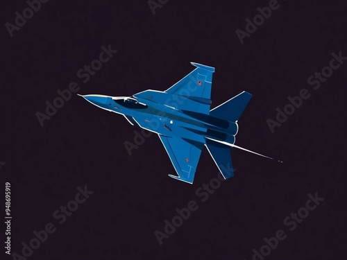 Flat design fighter jet silhouette