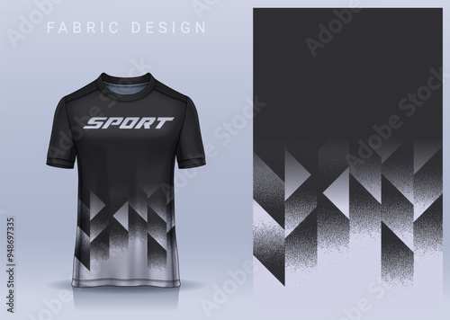 Fabric textile design for Sport t-shirt, Soccer jersey mockup for football club. uniform front view.	