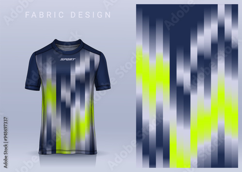 Fabric textile design for Sport t-shirt, Soccer jersey mockup for football club. uniform front view.	