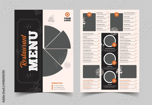 Restaurant Food Menu Template, Restaurant café menu, template design