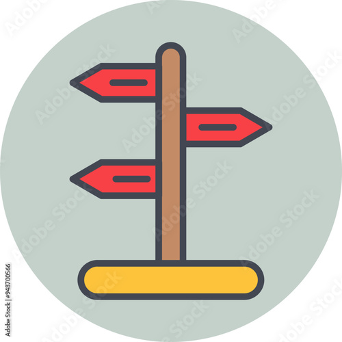 Signpost Vector Icon