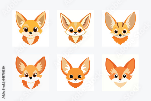 Fox Head Icon Vector Illustration – Cartoon, Clipart, and Line Art Design