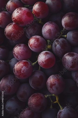 Red grapes closeup