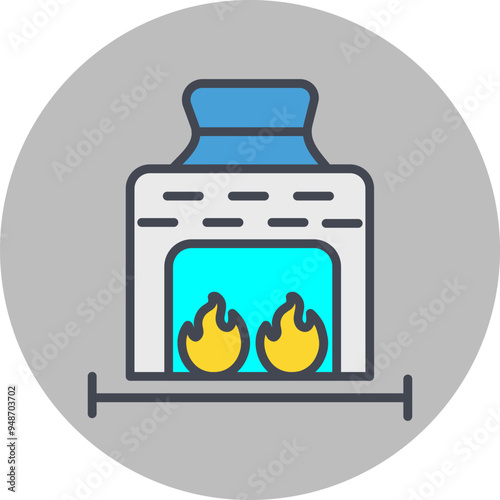 Coal Furnace Vector Icon