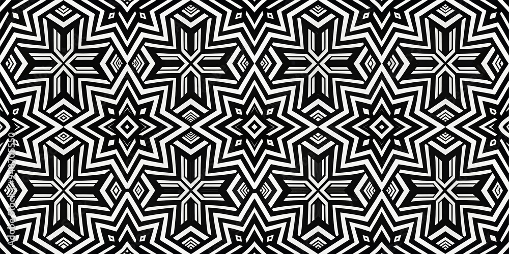 Abstract Black and White Geometric Starburst Pattern, geometric , pattern , black and white Abstract Black and White Geometric Starburst Pattern, geometric , pattern , black and white