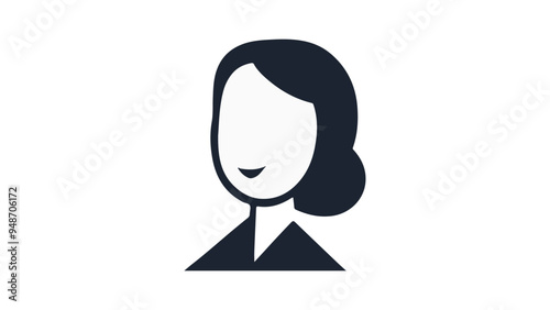 woman silhouette with smiling face, woman profile picture sign/symbol