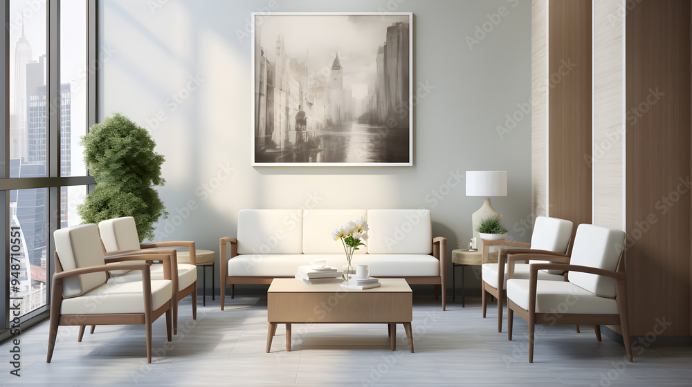 Elegant and Inviting GP Waiting Room Portraying A Soothing Atmosphere
