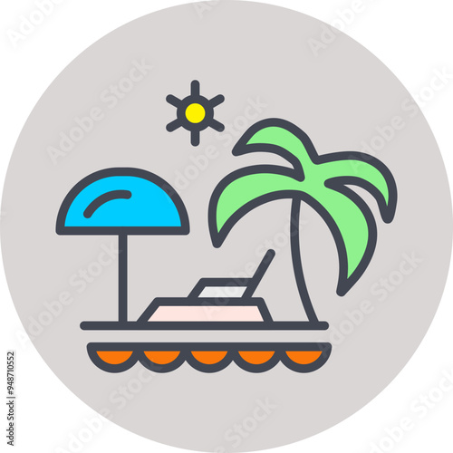 Vacation Spots Vector Icon