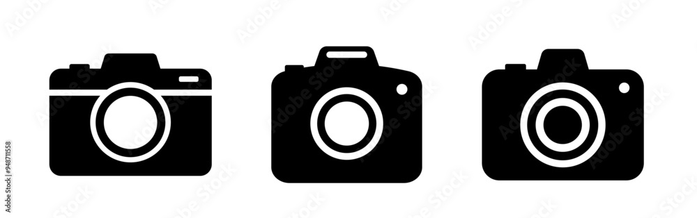 Camera icon set. Photo camera in flat style. Camera symbol. Camera icon set. Photo camera in flat style. Camera symbol.