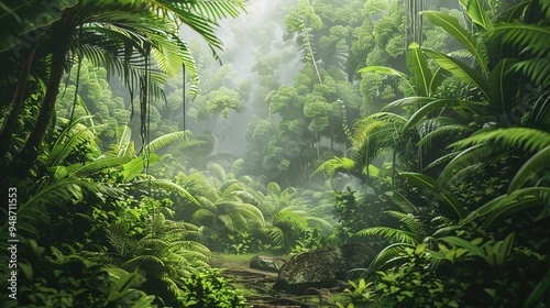 Lush green forest wallpaper