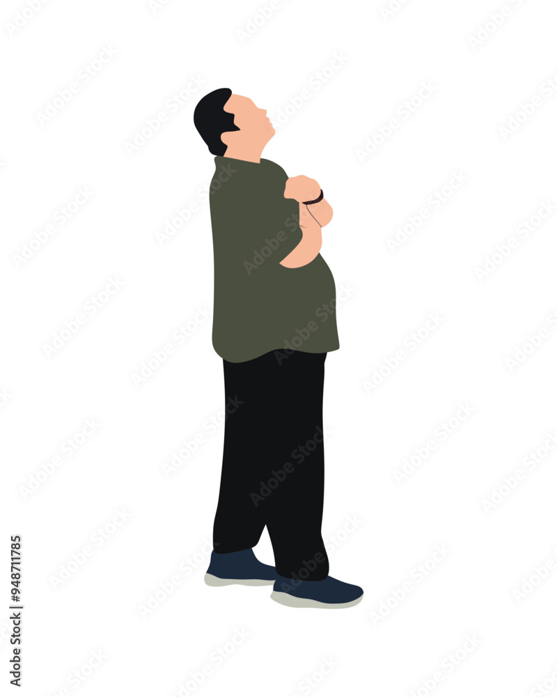 Flat vector people and illustration, man with casual outfit Flat vector people and illustration, man with casual outfit