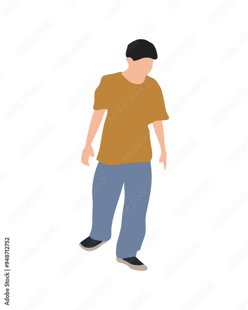 Flat vector people and illustration, man with casual outfit Flat vector people and illustration, man with casual outfit