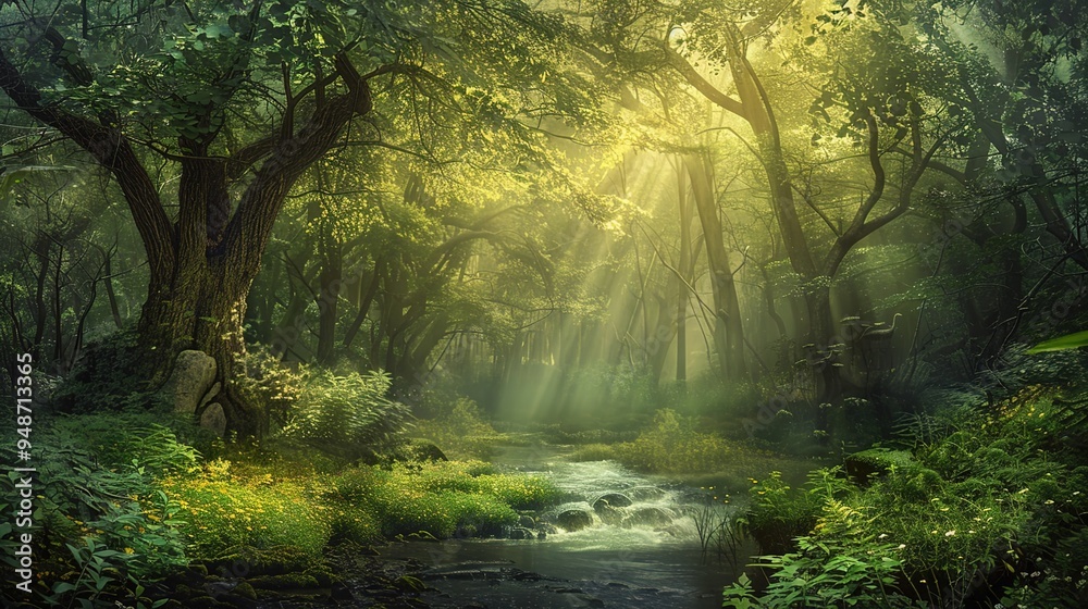 Obraz premium enchanted forest wallpaper