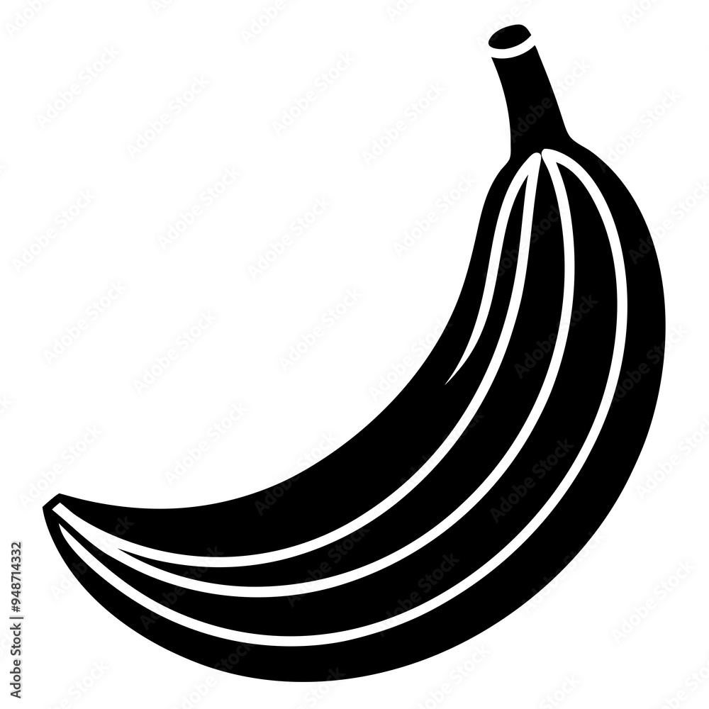 Banana Silhouette Black Vector Banana Silhouette Black Vector