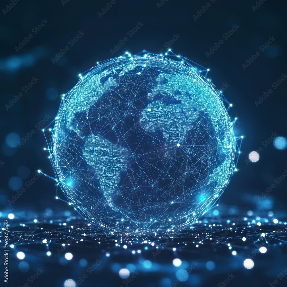 Obraz premium Digital Globe - Network Connection