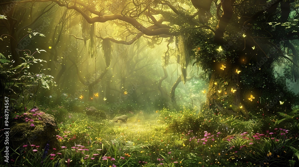 Fototapeta premium enchanted forest wallpaper