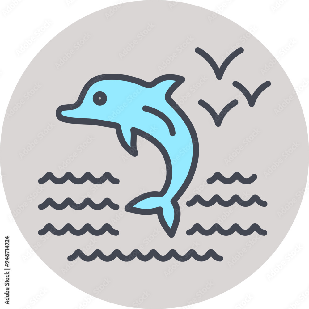 Obraz premium Dolphin Vector Icon