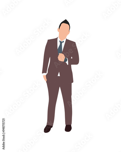 Flat vector people and illustration, man with formal executive outfit