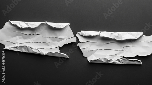 Torn white paper on a black background  photo