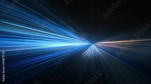 Wallpaper Mural Rays light, blue on black, abstract Torontodigital.ca